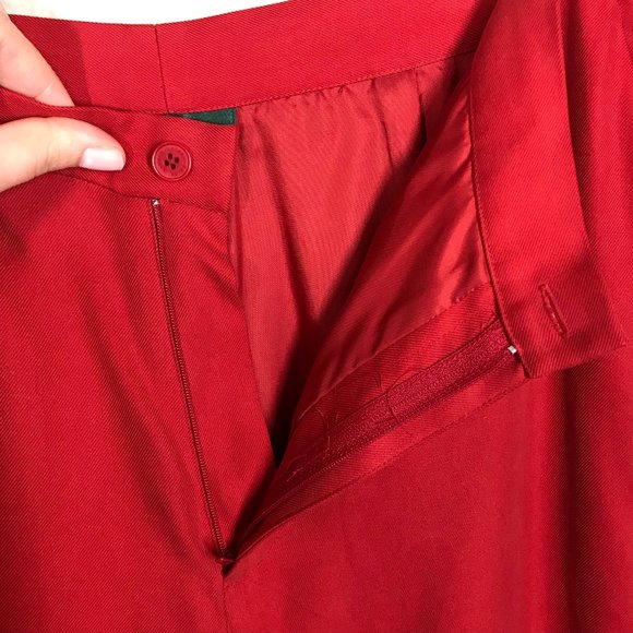 Lauren Ralph Lauren Rust Orange High Rise Wide Leg 32" Inseam 100% Silk Pant - Picture 5 of 11